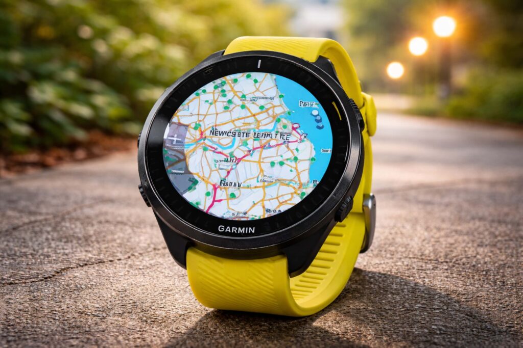 Garmin Forerunner 165 nổi bật với cảm biến tim chính xác và GPS Multi-GNSS ổn định trong đô thị.