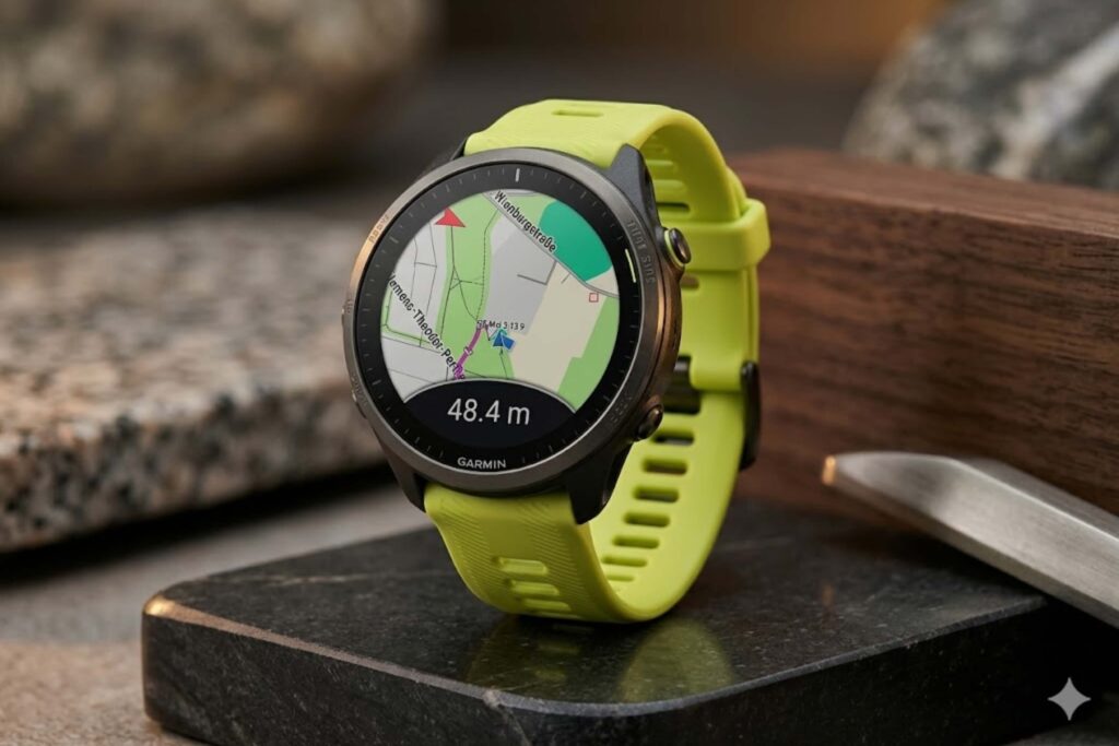 Elevate V4 trên Garmin Forerunner 165 đo nhịp tim chính xác, chỉ trễ nhẹ khi chạy biến tốc.