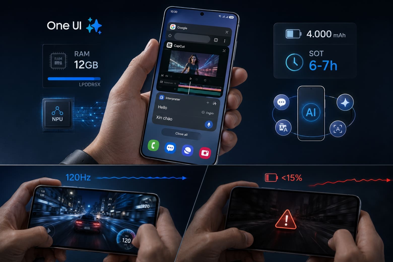 Đánh giá hiệu năng Galaxy S25 sau 1.5 năm: Phân tích hiện tượng Throttling do suy giảm battery health 7 Khả năng đa nhiệm với phiên bản One UI mới