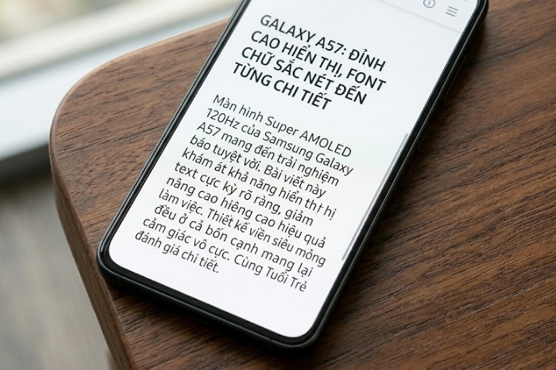 Đánh giá màn hình trên Samsung Galaxy A57