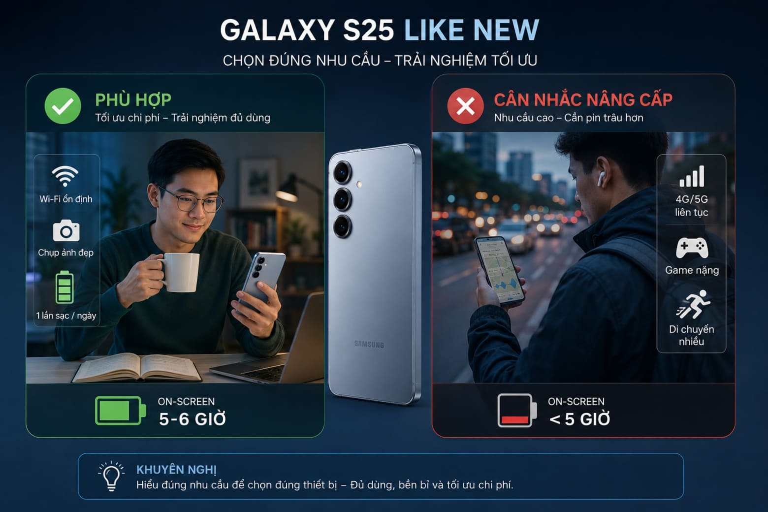 Đánh giá pin Galaxy S25 sau 1 năm: SOT thực tế và mức độ hao mòn vật lý 10 Galaxy S25 Like New phù hợp với người dùng nào?
