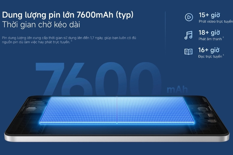Có nên mua Xiaomi Redmi Pad 2 9.7 4G? Thực tế hiệu năng và giá trị 11 Thời gian sạc đầy pin 7600mAh với sạc 18W