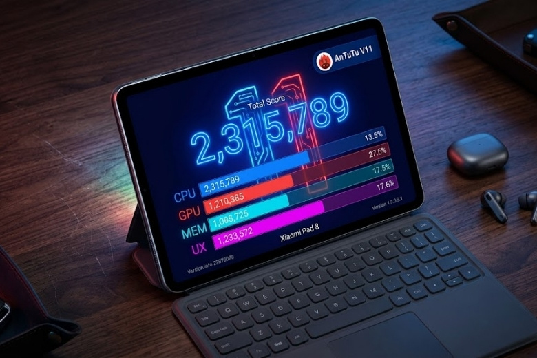 điểm số AnTuTu V11 ấn tượng trên Xiaomi Pad 8