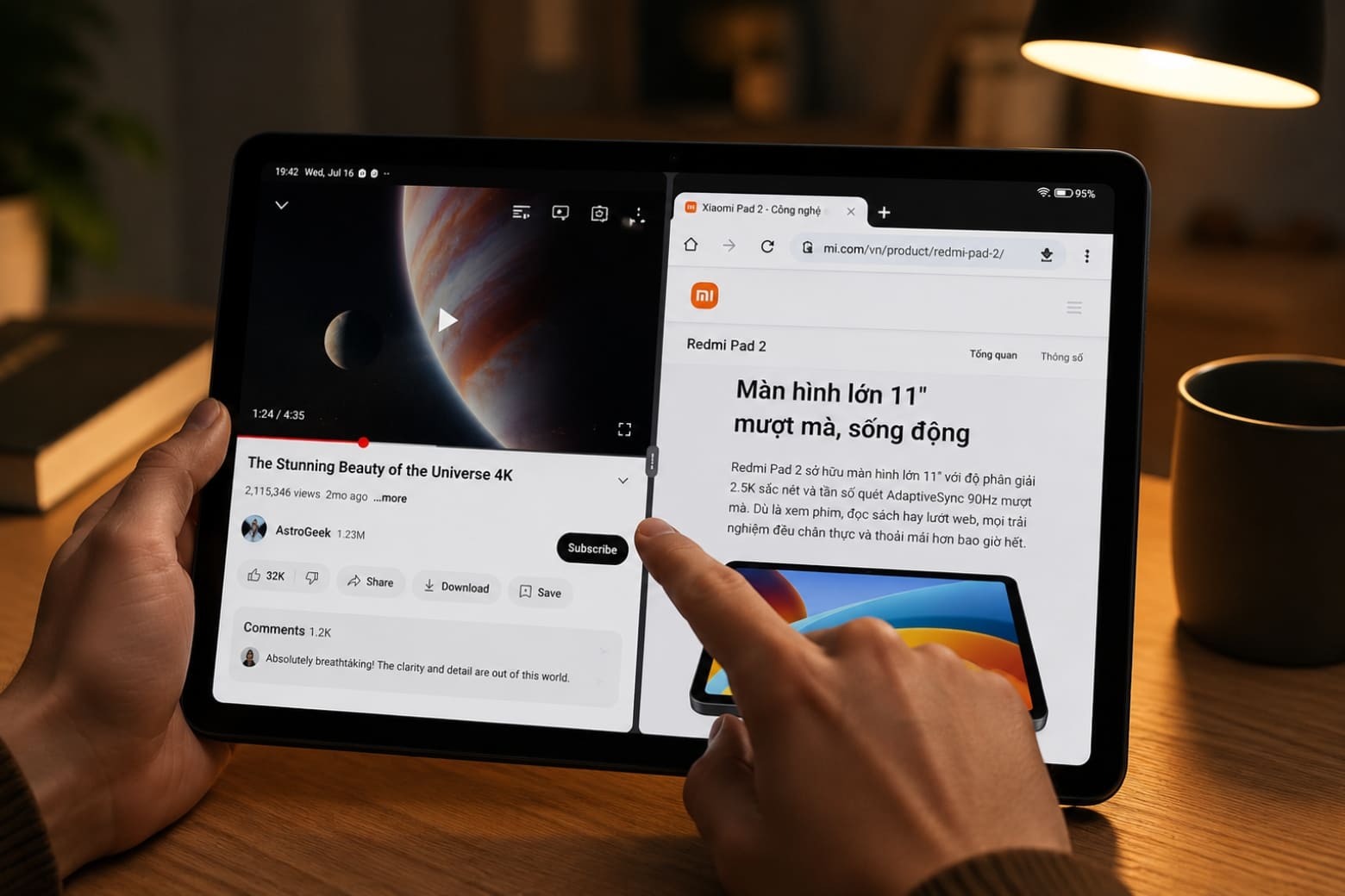 Đánh giá hiệu năng Xiaomi Redmi Pad 2 9.7 4G: Bài test đa nhiệm, game và pin thực tế 7 Test thực tế đa nhiệm văn phòng & Khả năng quản lý RAM của HyperOS