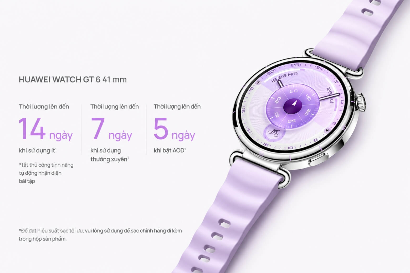 HUAWEI Watch GT6 41mm có mấy màu màn hình pin