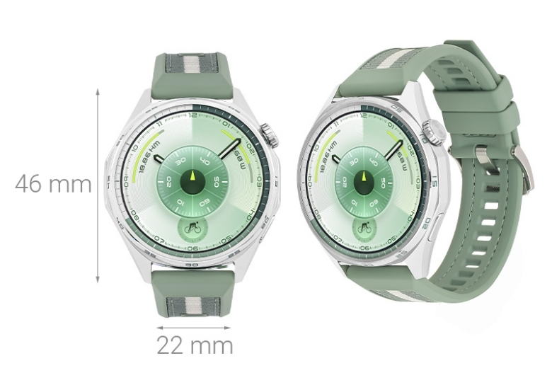 thiết kế HUAWEI Watch GT6 46mm Xanh Lá
