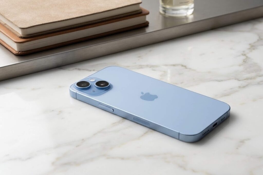 iPhone 17 Mist Blue nổi bật với khả năng hạn chế bám vân tay, che xước nhẹ và tạo cảm giác liền khối sang trọng khi cầm.