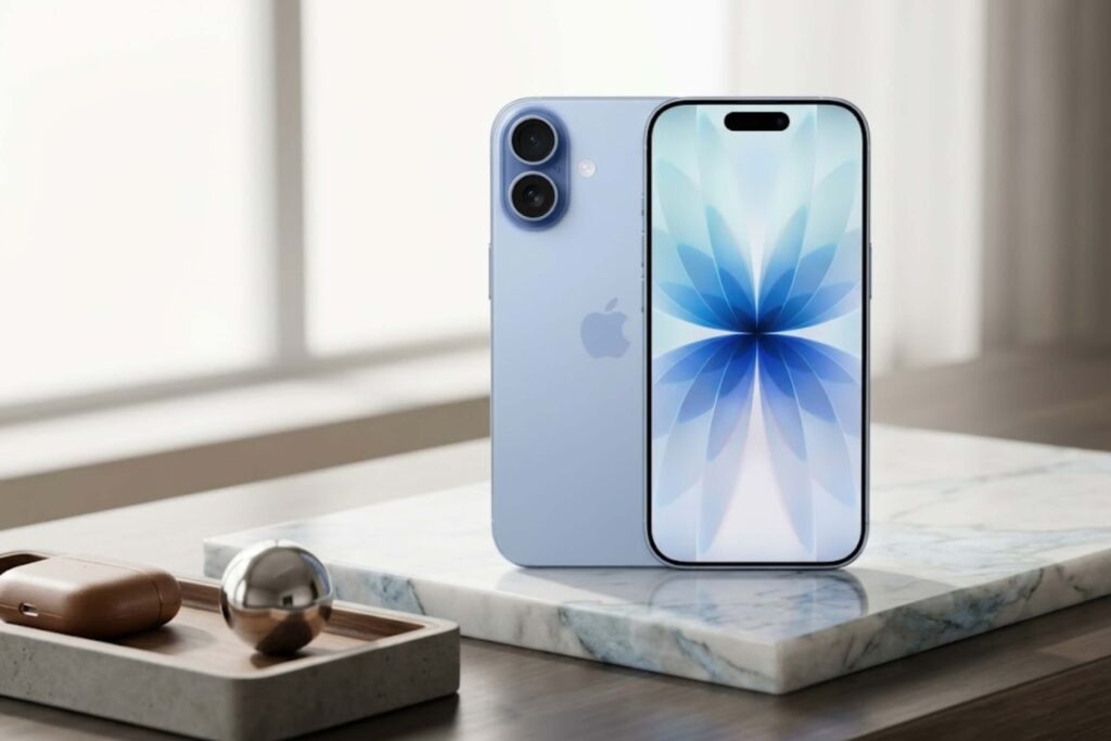 iPhone 17 Mist Blue mang tông Thủy hợp mệnh Thủy, Mộc và phù hợp phong cách tối giản hiện đại.