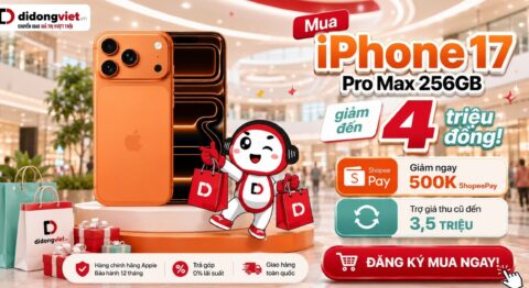 Mua iPhone 17 Pro Max 256GB giá cực hời giảm đến 4 triệu đồng tại Di Động Việt iPhone 17 Pro Max 256GB giảm đến 4 triệu đồng Di Động Việt