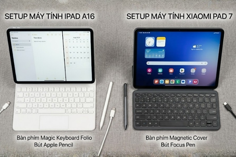 So sánh iPad A16 và Xiaomi Pad 7: Đâu là máy tính bảng phù hợp với bạn? 7 So sánh bộ phụ kiện kèm bút và bàn phím của iPad A16 và Xiaomi Pad 7