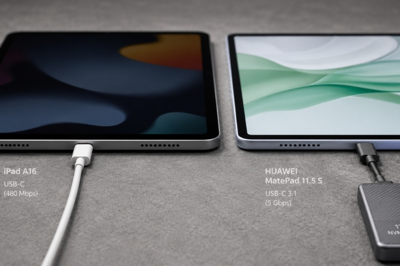 So sánh iPad A16 và Huawei MatePad 11.5: Trải nghiệm và chi phí sở hữu 11 So sánh cổng kết nối của iPad A16 và Huawei MatePad 11.5
