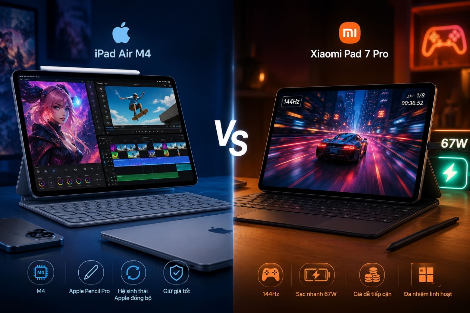 So sánh iPad Air M4 và Xiaomi Pad 7 Pro: Chọn hệ sinh thái hay cấu hình? 10 Chọn iPad Air M4 hay Xiaomi Pad 7 Pro?