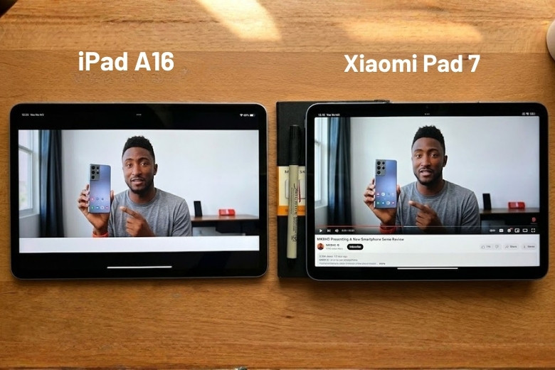So sánh iPad A16 và Xiaomi Pad 7: Đâu là máy tính bảng phù hợp với bạn? 6 Sự khác biệt về tỷ lệ màn hình kẹp viền đen của iPad A16 4:3 so với Xiaomi Pad 7