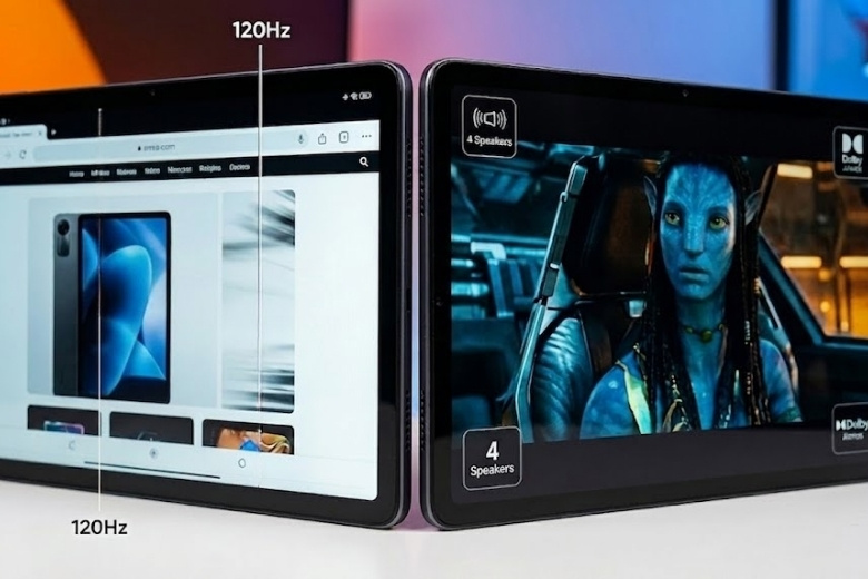 So sánh màn hình âm thanh 2 phiên bản Xiaomi Redmi Pad 2