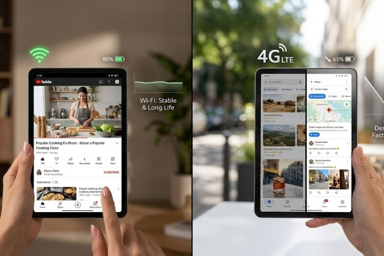 Đánh giá pin Xiaomi Redmi Pad 2 9.7 4G: Thực tế thời lượng SOT khi dùng mạng 4G 5 So sánh thời lượng pin Xiaomi Redmi Pad 2 9.7 4G giữa môi trường kết nối Wi-Fi và mạng di động 4G
