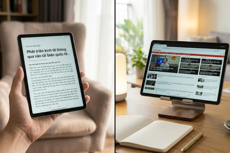 So sánh kích thước thực tế giữa Xiaomi Redmi Pad 2 9.7 inch và 11 inch