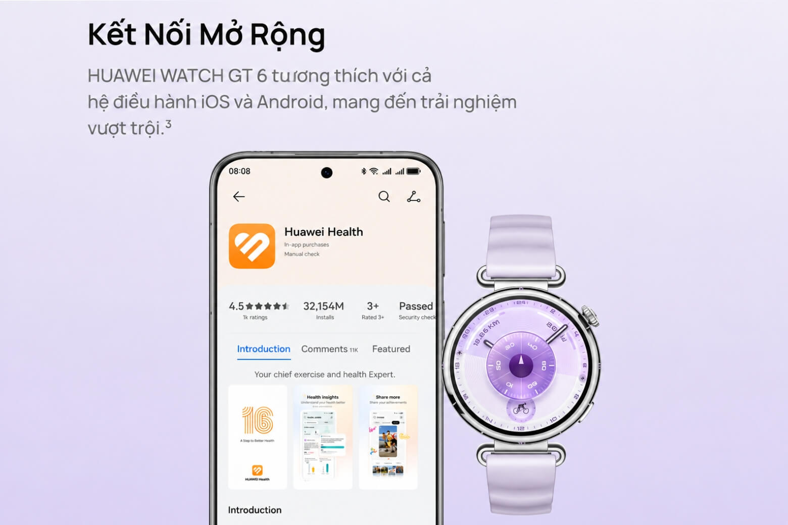 Trên tay HUAWEI Watch GT6 41mm kết nối iPhone