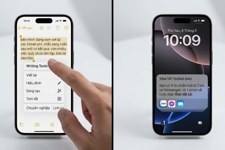 Giải mã Apple Intelligence trên iPhone 16: Tính năng thực tế, lộ trình tiếng Việt và đánh giá nâng cấp 6 Tính năng Writing Tools và tóm tắt thông báo thông minh