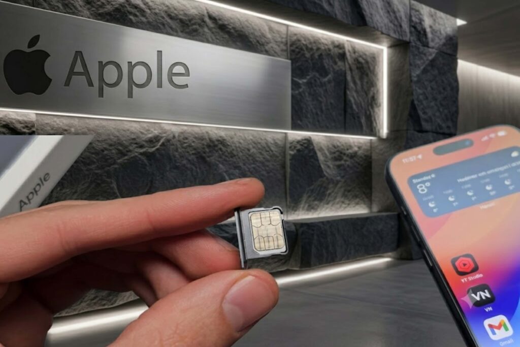 Cách gắn SIM iPhone 17 chuẩn Apple: Bí quyết giữ nguyên áp suất chống nước 14 Tắt nguồn, dùng que chọc SIM đúng cách để mở khay SIM an toàn và tránh hư hại thiết bị.