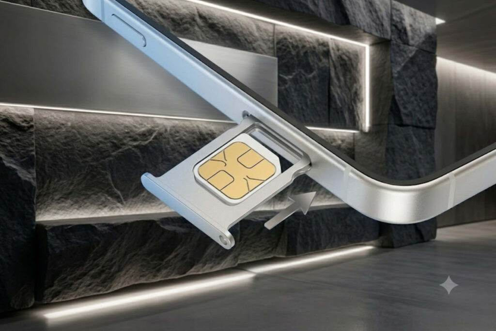 Cách gắn SIM iPhone 17 chuẩn Apple: Bí quyết giữ nguyên áp suất chống nước 16 Đẩy khay SIM nhẹ nhàng vào máy cho đến khi khít hoàn toàn.