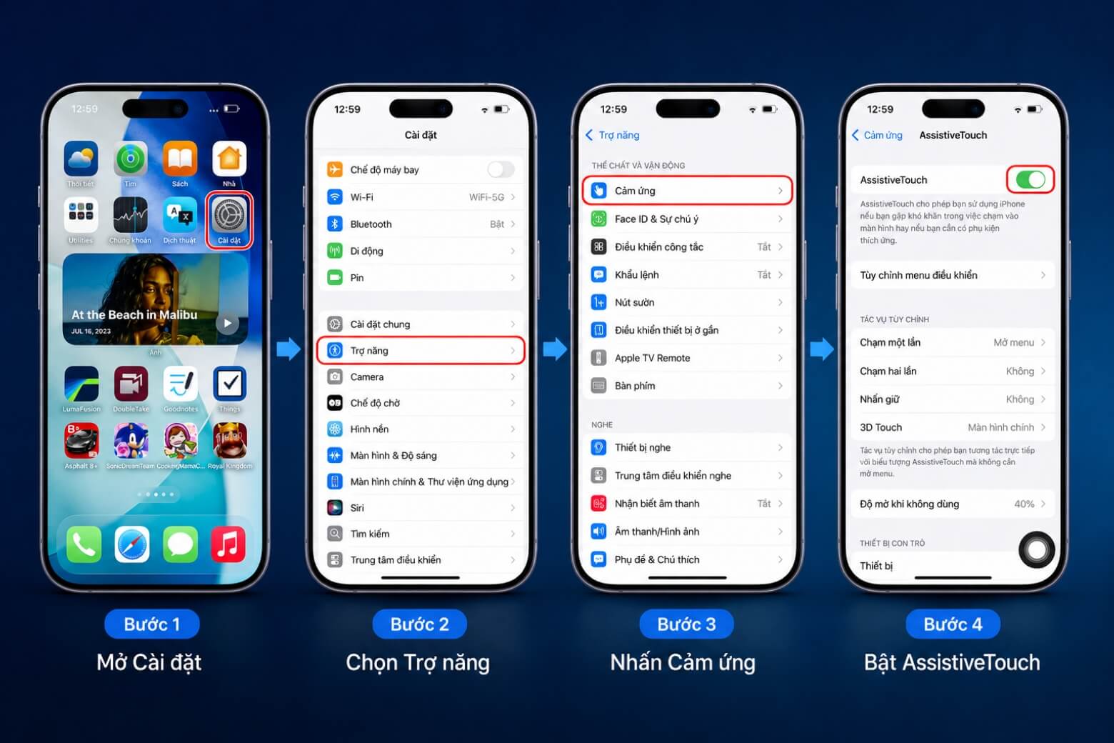 Cách mở nút Home ảo trên iPhone 17 trong cài đặt