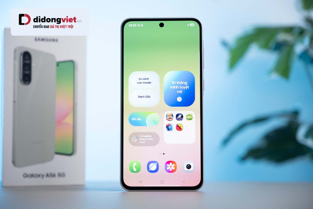 Có nên mua Samsung A56 ở thời điểm hiện tại? 18 Galaxy A56 5G ghi điểm với màn hình Super AMOLED 120Hz siêu sáng, hiển thị rõ nét ngay cả dưới nắng gắt.