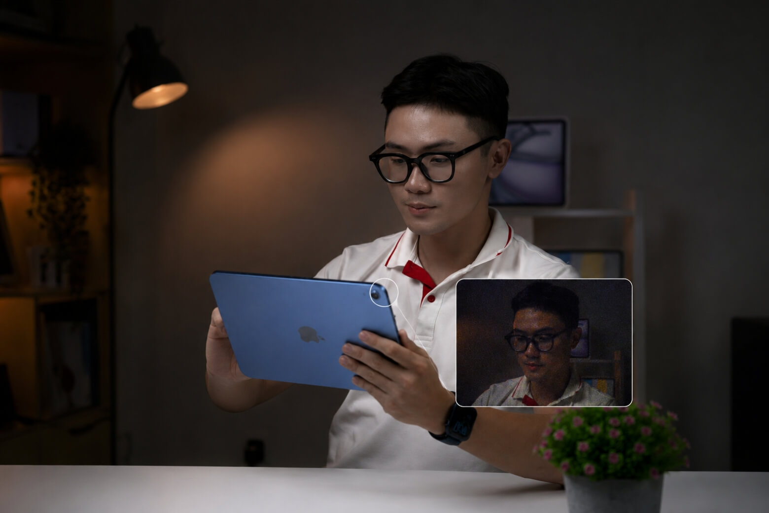 Đánh giá camera iPad A16 môi trường thiếu sáng