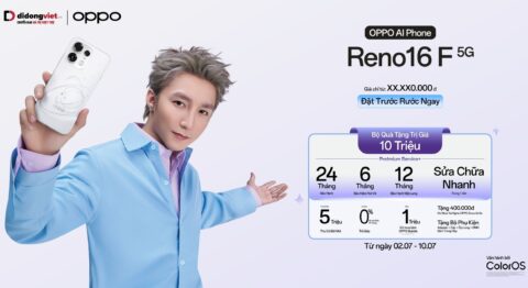 OPPO Reno16 F ra mắt chính thức – Đăng ký nhận thông tin ngay tại Di Động Việt Đăng ky thong tin OPPO Reno16 F 5G Di Động Việt