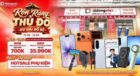 Rộn Ràng Thủ Đô – Ưu Đãi Đổ Bộ: Săn Deal Sốc Điện Thoại Samsung, Apple Và Phụ Kiện Tại Di Động Việt 3A Lê Thái Tổ Rộn Ràng Thủ Đô Ưu Đãi Đổ Bộ - Di Động Việt Lê Thái Tổ
