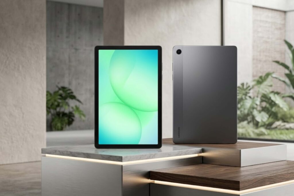 Tab A11 màu Xám nổi bật với vẻ ngoài mạnh mẽ và khả năng tạo cảm giác tập trung khi sử dụng.