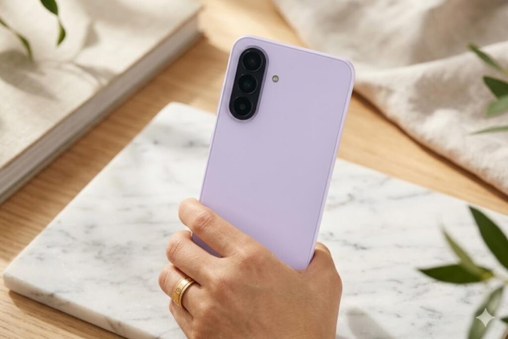 Galaxy A27 5G ghi điểm với thiết kế nhám chống trơn trượt, mang lại cảm giác cầm nắm chắc tay hơn.