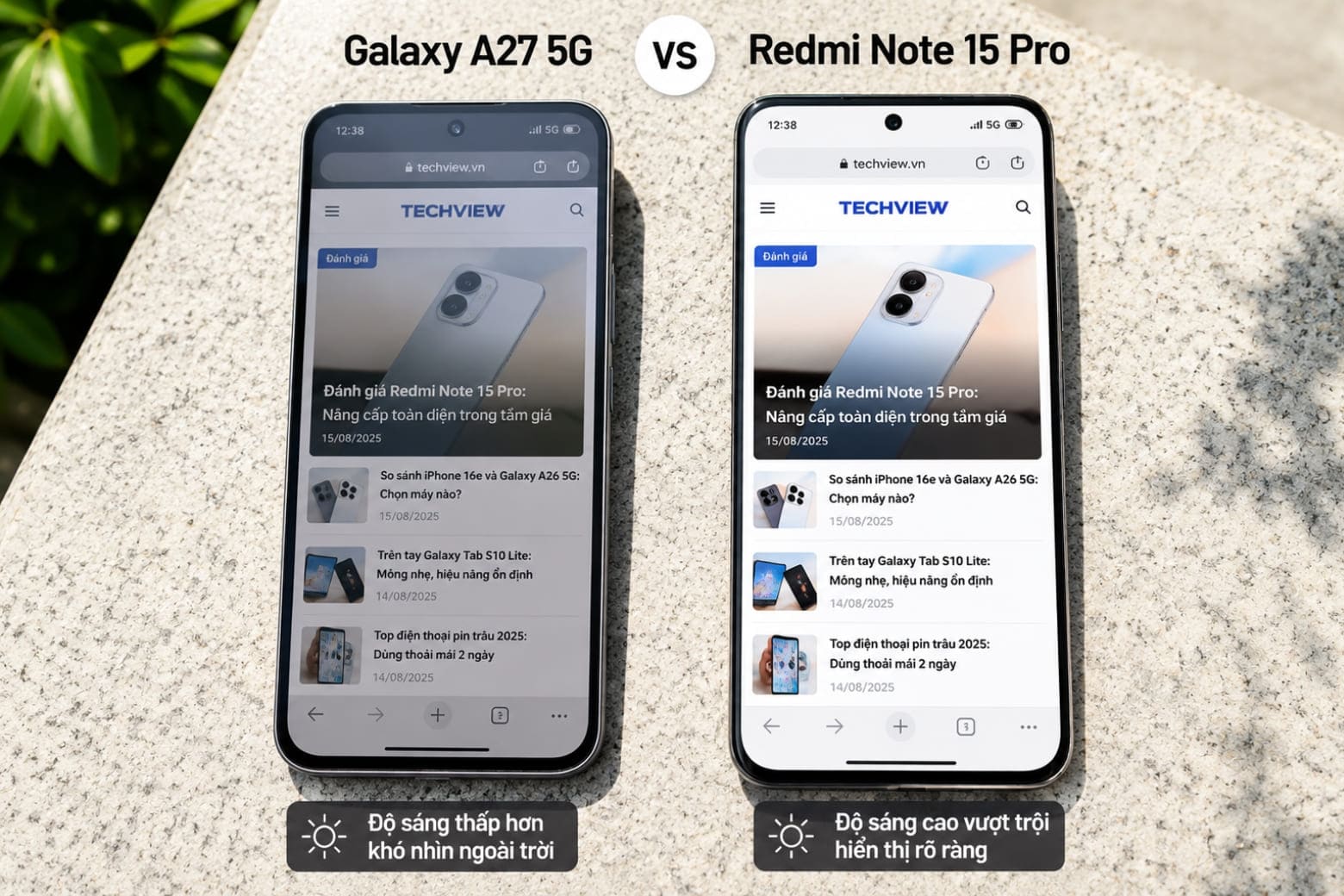 So sánh Galaxy A27 5G và Redmi Note 15 Pro: Đánh giá chất lượng màn hình và cảm giác cầm nắm thực tế