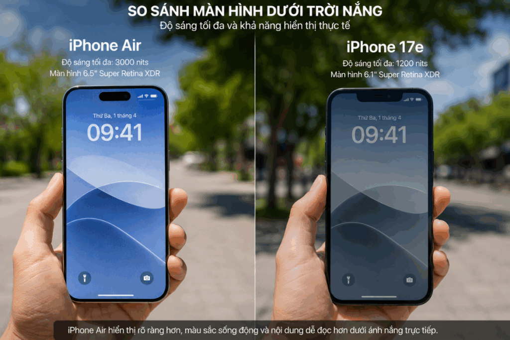 So sánh iPhone 17e và iPhone Air: Sự đánh đổi giữa thời trang và tính ứng dụng 7 So sánh iPhone 17e và iPhone Air