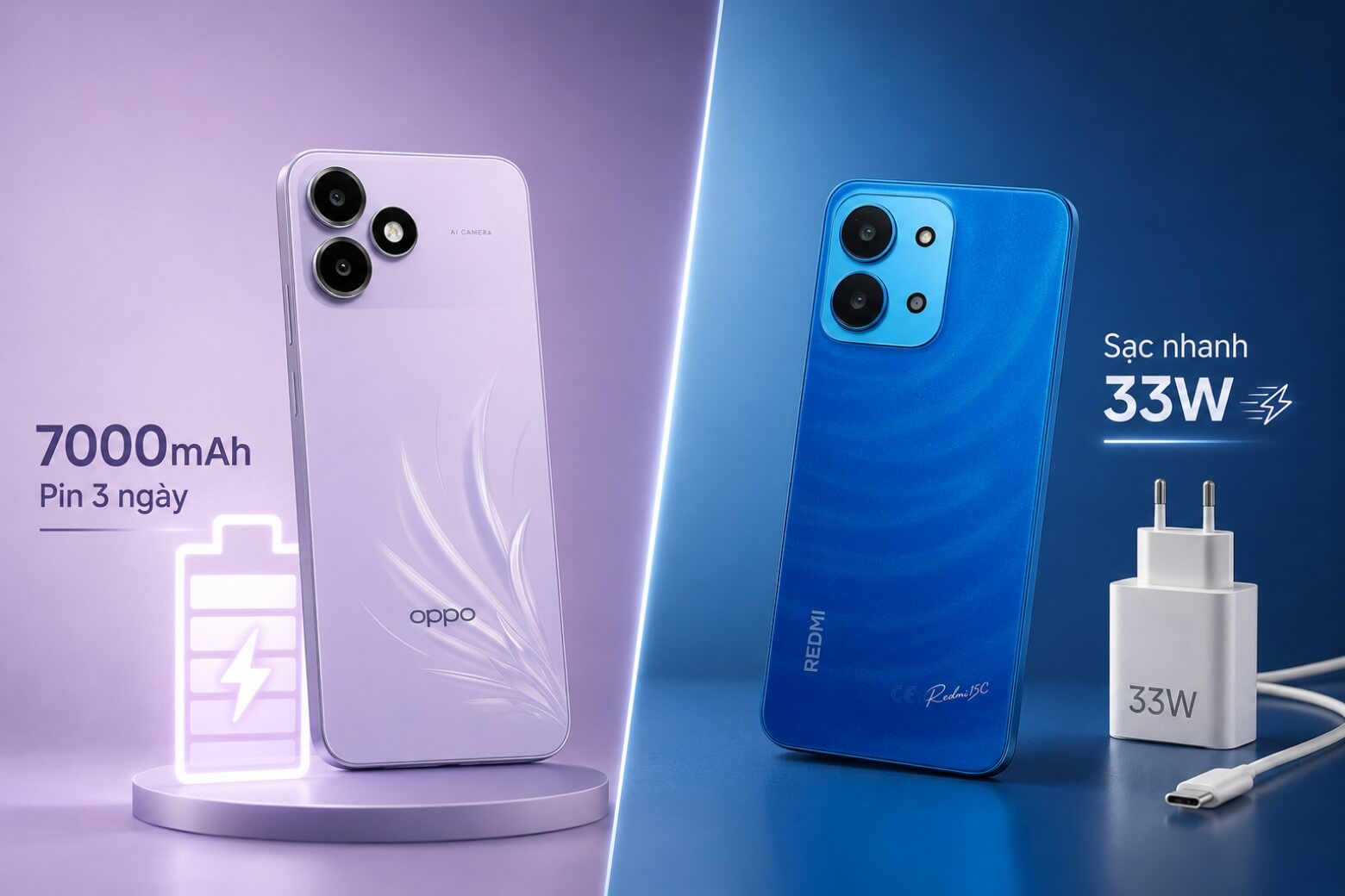 So sánh OPPO A6c và Redmi 15C: Đâu là lựa chọn tối ưu dưới 4 triệu? 8 So sánh OPPO A6c và Redmi 15C về dung lượng pin sạc