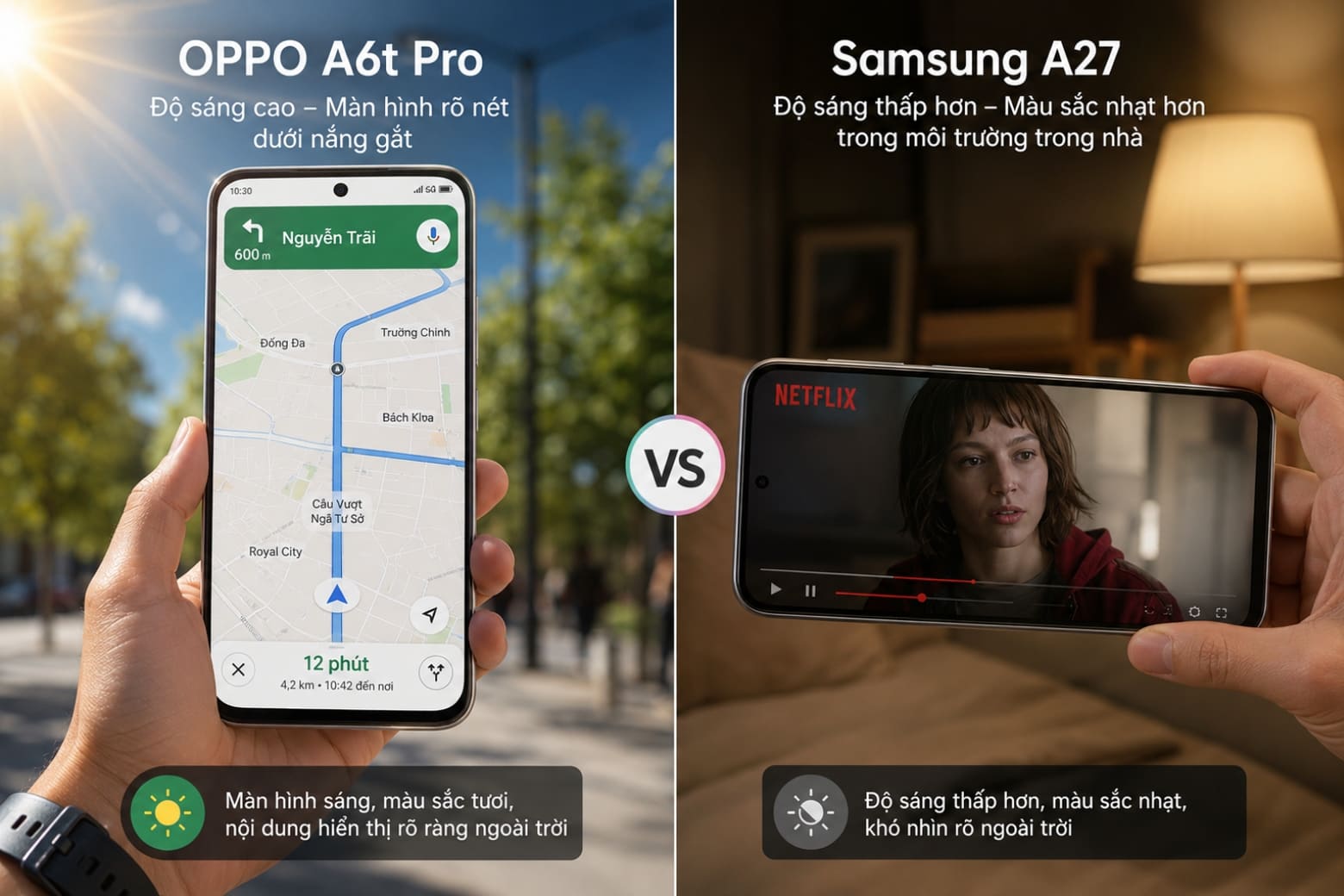 So sánh OPPO A6t Pro và Samsung Galaxy A27: Máy nào phù hợp với bạn? 5 So sánh OPPO A6t Pro và Samsung Galaxy A27 về thiết kế và màn hình