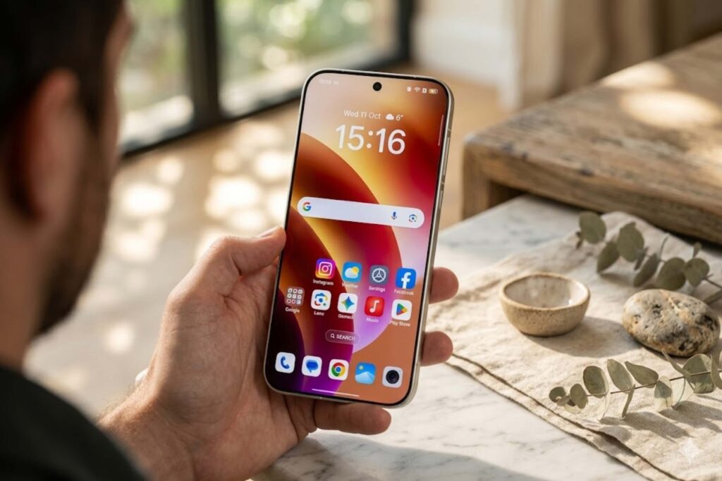 Find X9 Pro vượt trội về khả năng hiển thị ngoài trời với màn hình siêu sáng và không nếp gấp.