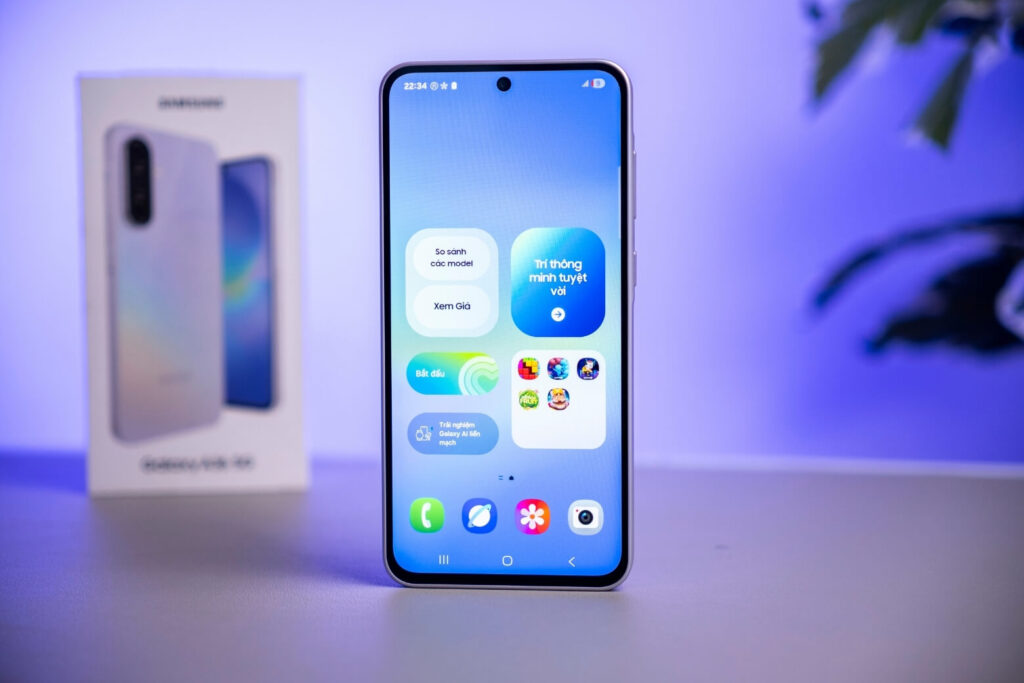 So sánh chi tiết OPPO Reno15 F và Samsung Galaxy A36 10 Màn hình Super AMOLED 1900 nits giúp Galaxy A36 hiển thị rõ nét ngay cả dưới trời nắng gắt.