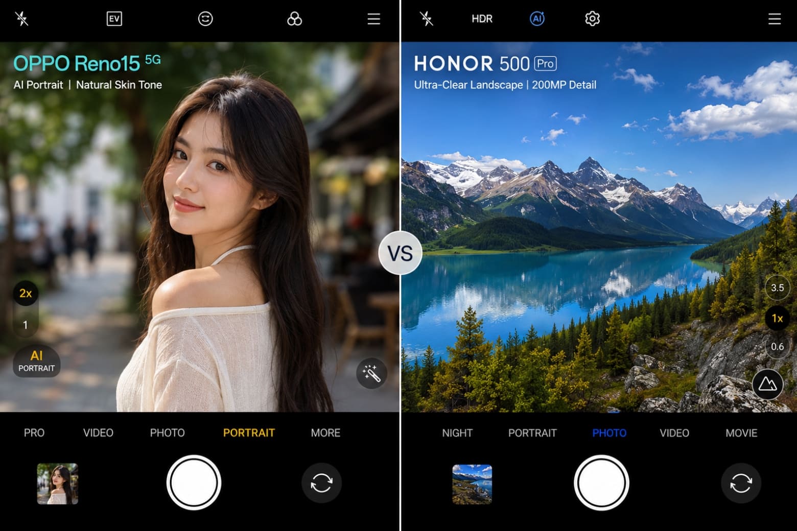So sánh OPPO Reno15 và HONOR 500 Pro giữa lựa chọn cấu hình mạnh và trải nghiệm thực tế 6 So sánh khả năng nhiếp ảnh giữa thuật toán AI và phần cứng quang học