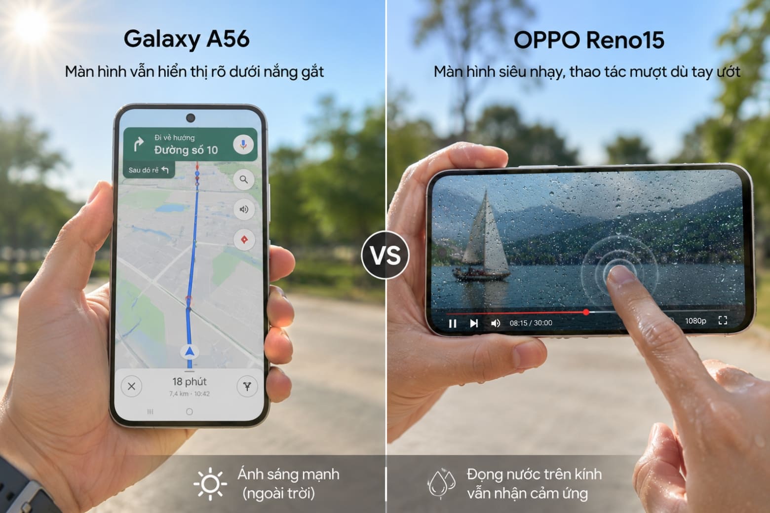 So sánh OPPO Reno15 và Samsung Galaxy A56: Lựa chọn tối ưu theo nhu cầu 2026 6 Đánh giá chất lượng hiển thị qua độ phân giải và độ sáng