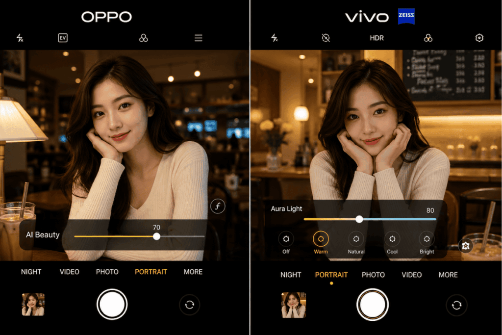 So sánh OPPO Reno15 và vivo V70: Chọn camera AI hay studio ánh sáng di động? 5 So sánh OPPO Reno15 và vivo V70