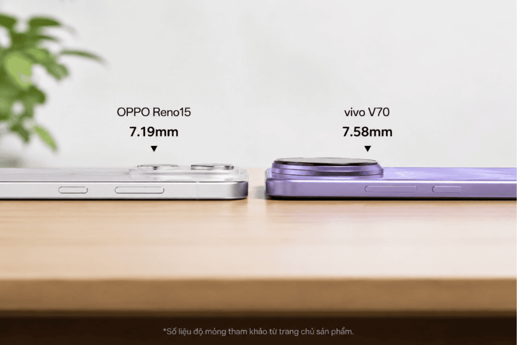 So sánh OPPO Reno15 và vivo V70: Chọn camera AI hay studio ánh sáng di động? 6 So sánh OPPO Reno15 và vivo V70