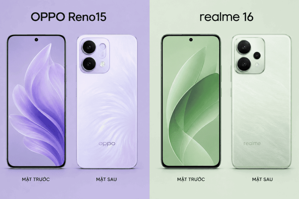So sánh OPPO Reno15 và realme 16: Nên mua máy nào mùa hè này? 5 so sánh OPPO Reno15 và realme 16