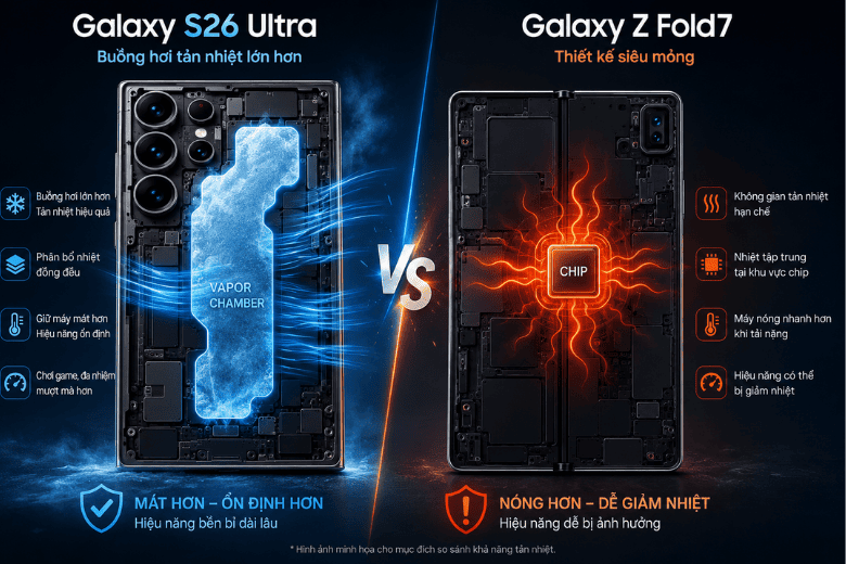So sánh Samsung Galaxy S26 Ultra và Galaxy Z Fold7: Chọn camera đỉnh cao hay siêu đa nhiệm? 7 So sánh Samsung Galaxy S26 Ultra và Galaxy Z Fold7