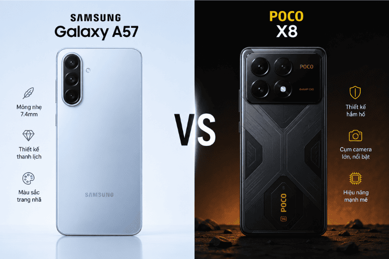 So sánh Samsung A57 và POCO X8 Pro Max