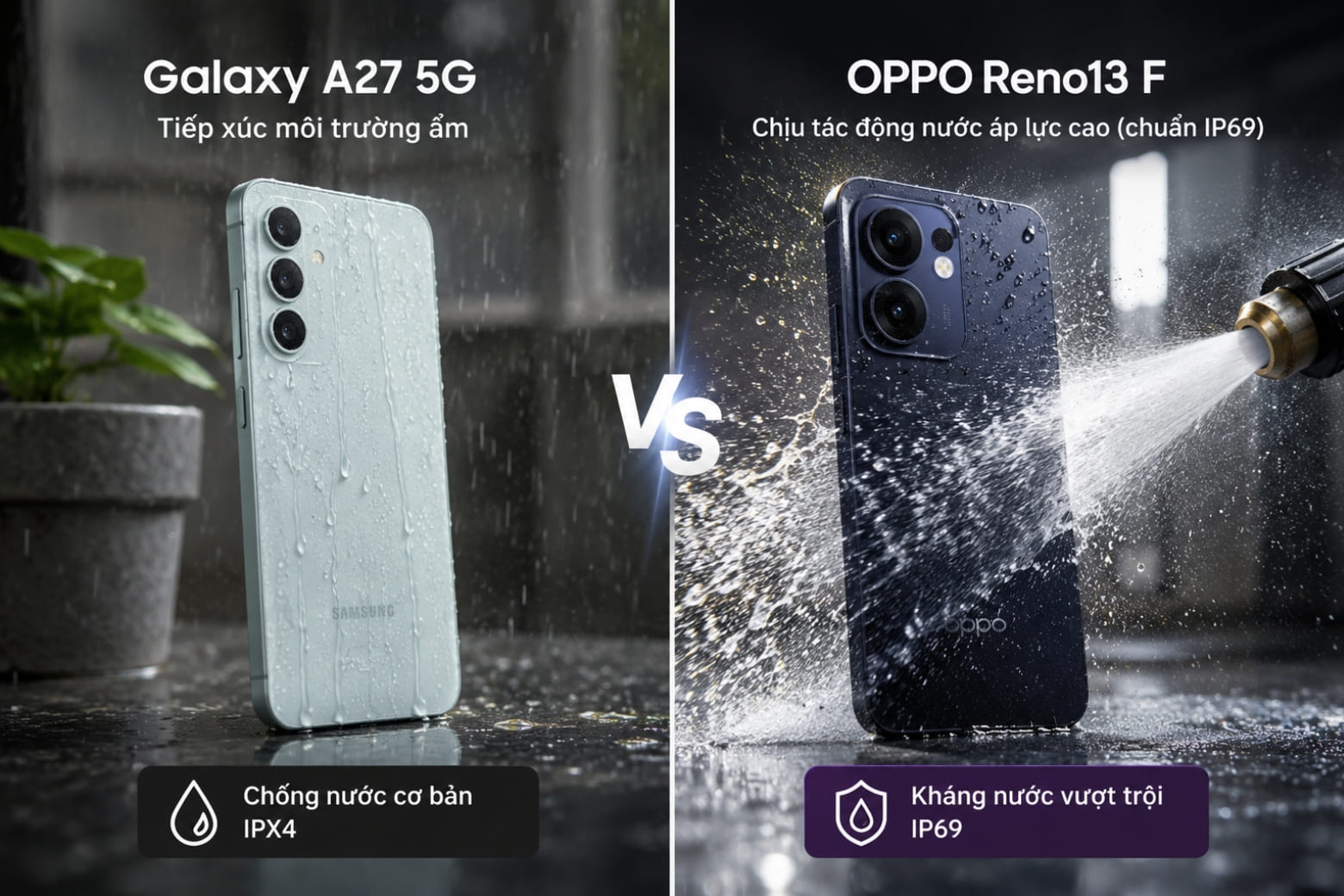 So sánh Samsung Galaxy A27 5G và OPPO Reno13 F