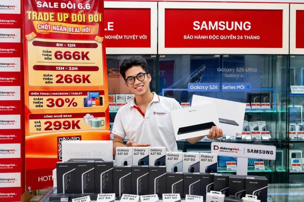 Di Động Việt giúp nâng cấp lên Galaxy A37 dễ dàng hơn với trả góp 0%, tối ưu chi phí sở hữu.