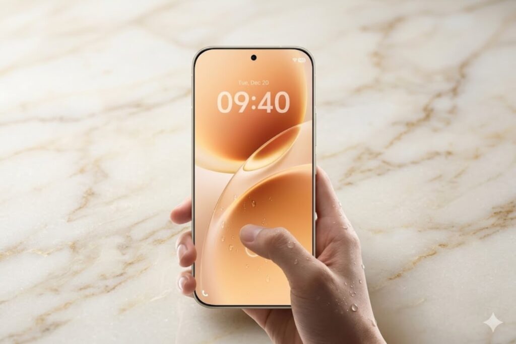 Vivo V70 5G ghi điểm với thiết kế mỏng nhẹ, mang lại cảm giác cầm nắm thoải mái suốt ngày dài.