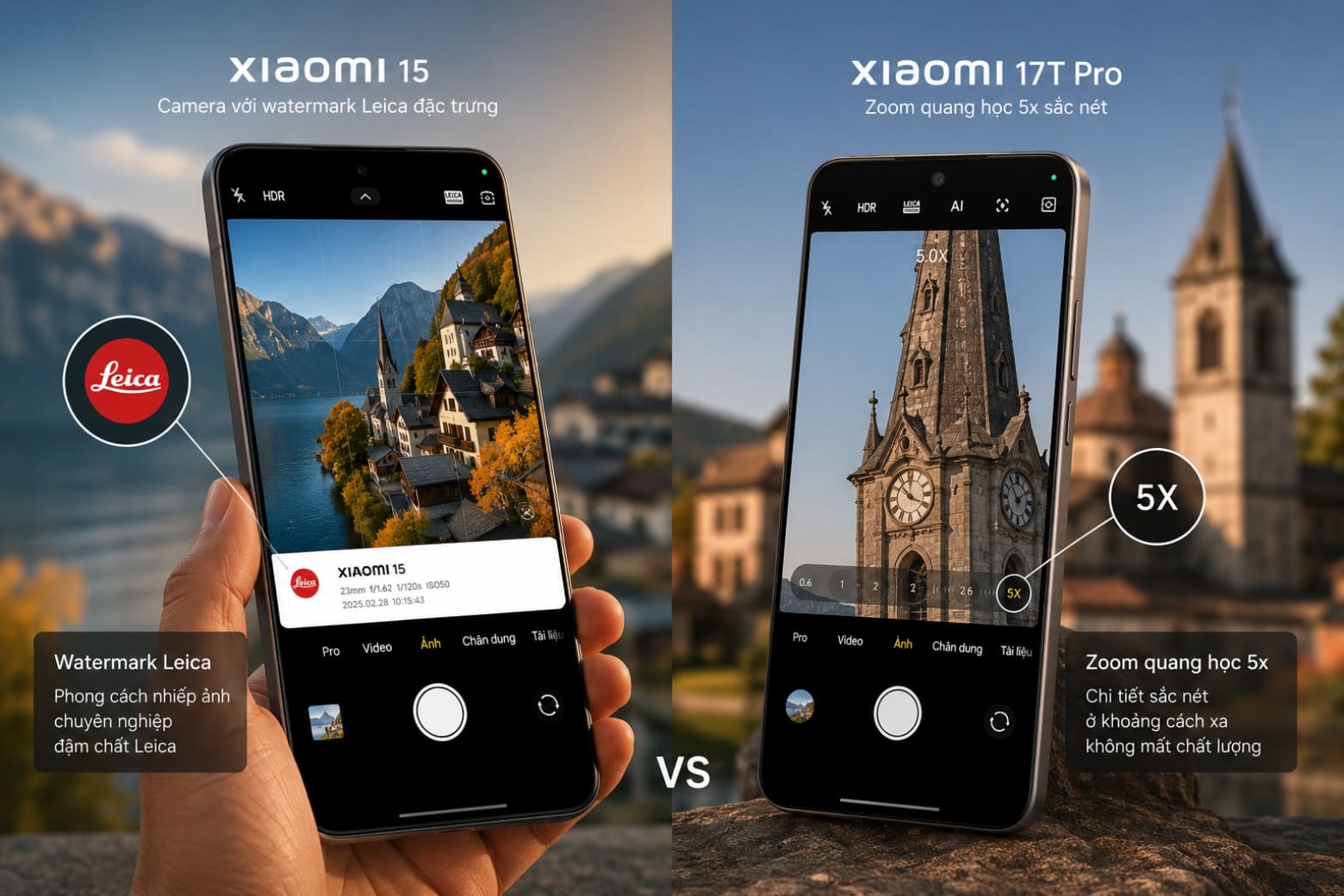 So sánh Xiaomi 17T Pro và Xiaomi 15: Định hướng lựa chọn tối ưu theo nhu cầu sử dụng 7 Đánh giá camera giữa màu sắc Leica nghệ thuật và ống kính thu phóng