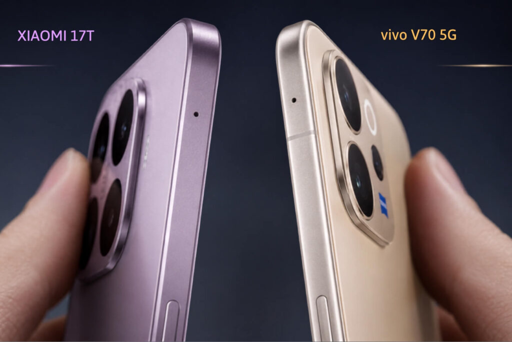 vivo V70 5G ghi điểm với thiết kế khung nhôm cao cấp và cảm giác cầm nắm thoải mái hơn Xiaomi 17T.