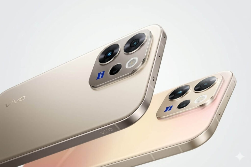 vivo V70 5G vượt trội chụp chân dung đêm với Aura Light và camera selfie 50MP lấy nét tự động sắc nét.